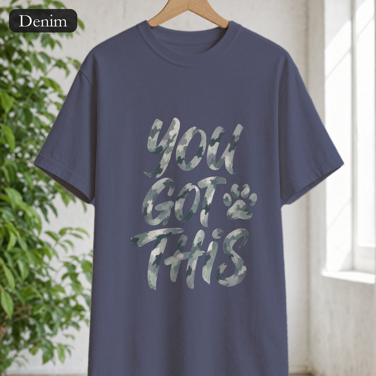 You Got This Shirt, Camo Motivational Tee, Encouragement Mental Health Gift, Positive Vibes Paw Print Sweatshirt