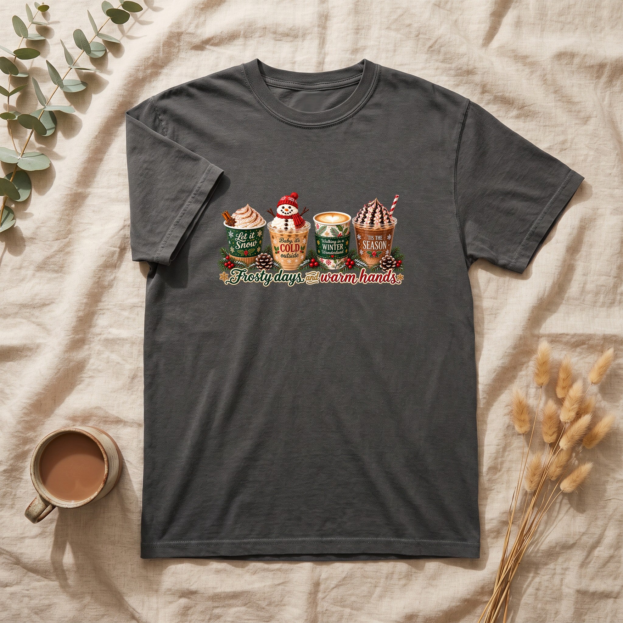 Cozy Holiday Hot Cocoa Graphic Shirt | Winter Drink Design