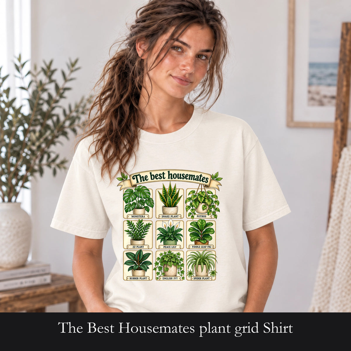 The Best Housemates plant grid Shirt | Tee