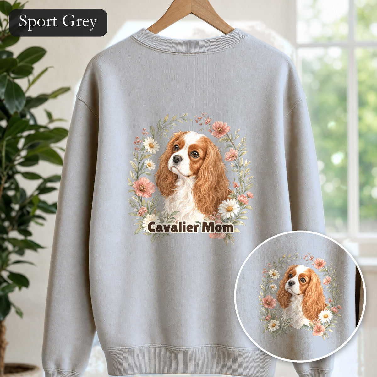 Cavalier Mom Shirt, Cavalier King Charles Spaniel Tee, Dog Mom Gift, Wildflower Dog Lover Sweatshirt