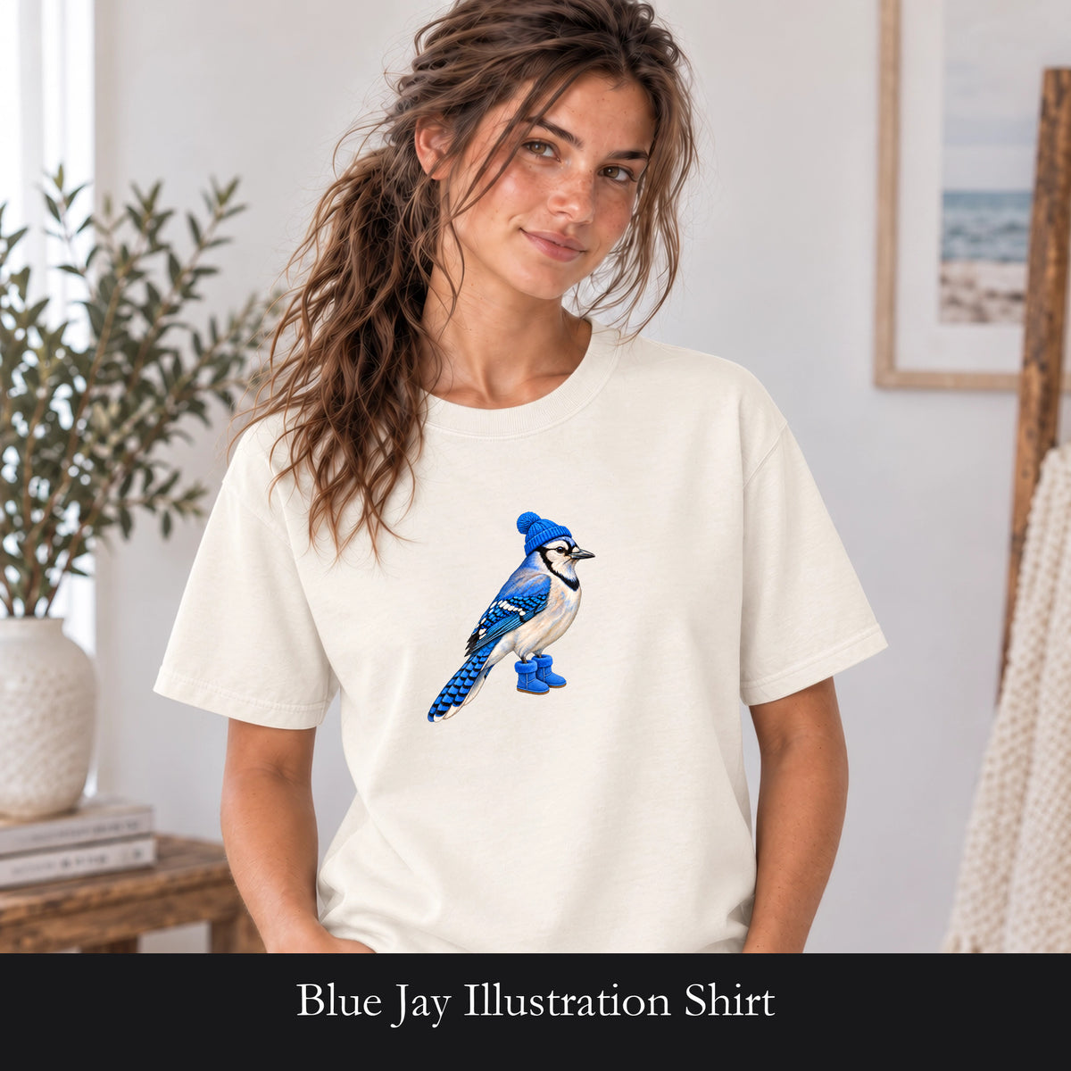 Blue Jay Illustration Shirt | Bird Graphic, Nature Theme