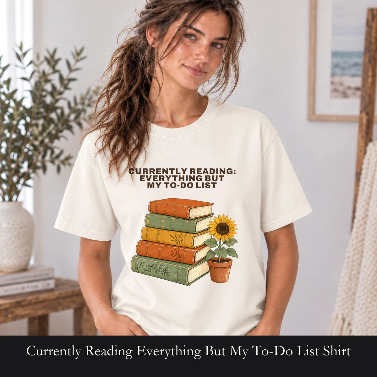 Currently Reading Everything But My To-Do List Shirt, Funny Bookish Tee, Book Lover Reader Gift