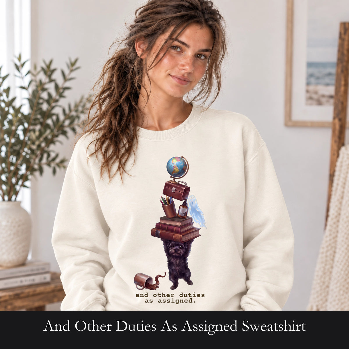 And Other Duties As Assigned Sweatshirt, Funny Paraprofessional Crewneck, School Staff Dog Sweatshirt, Teacher and Teacher Aide Gift