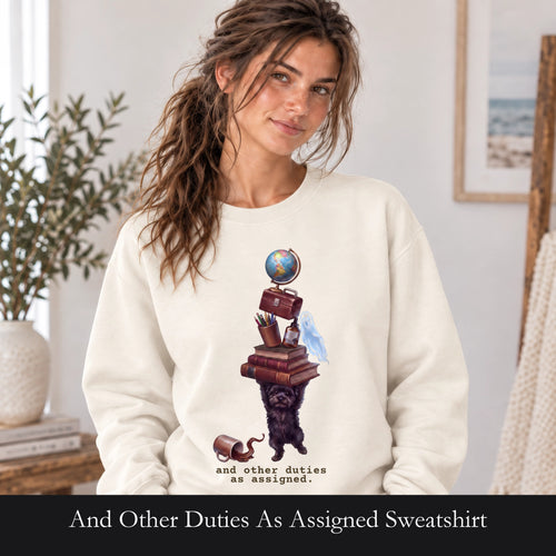 And Other Duties As Assigned Sweatshirt, Funny Paraprofessional Crewneck, School Staff Dog Sweatshirt, Teacher and Teacher Aide Gift