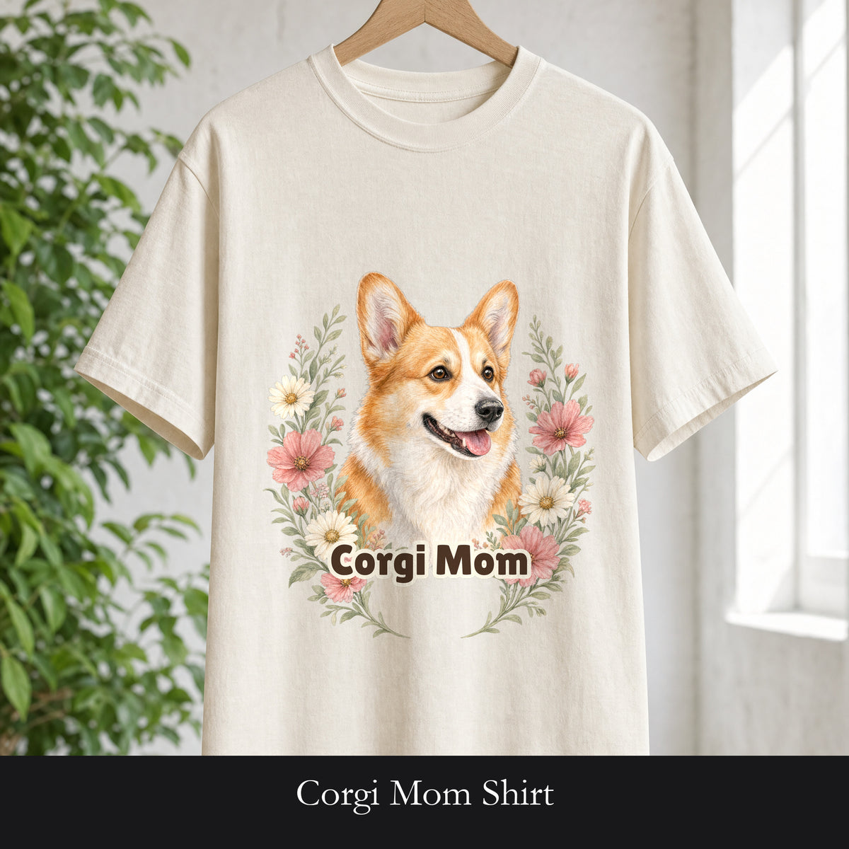 Corgi Mom Shirt, Corgi Mama Tee, Dog Mom Gift, Wildflower Corgi Lover Sweatshirt, Cute Dog Owner Gift