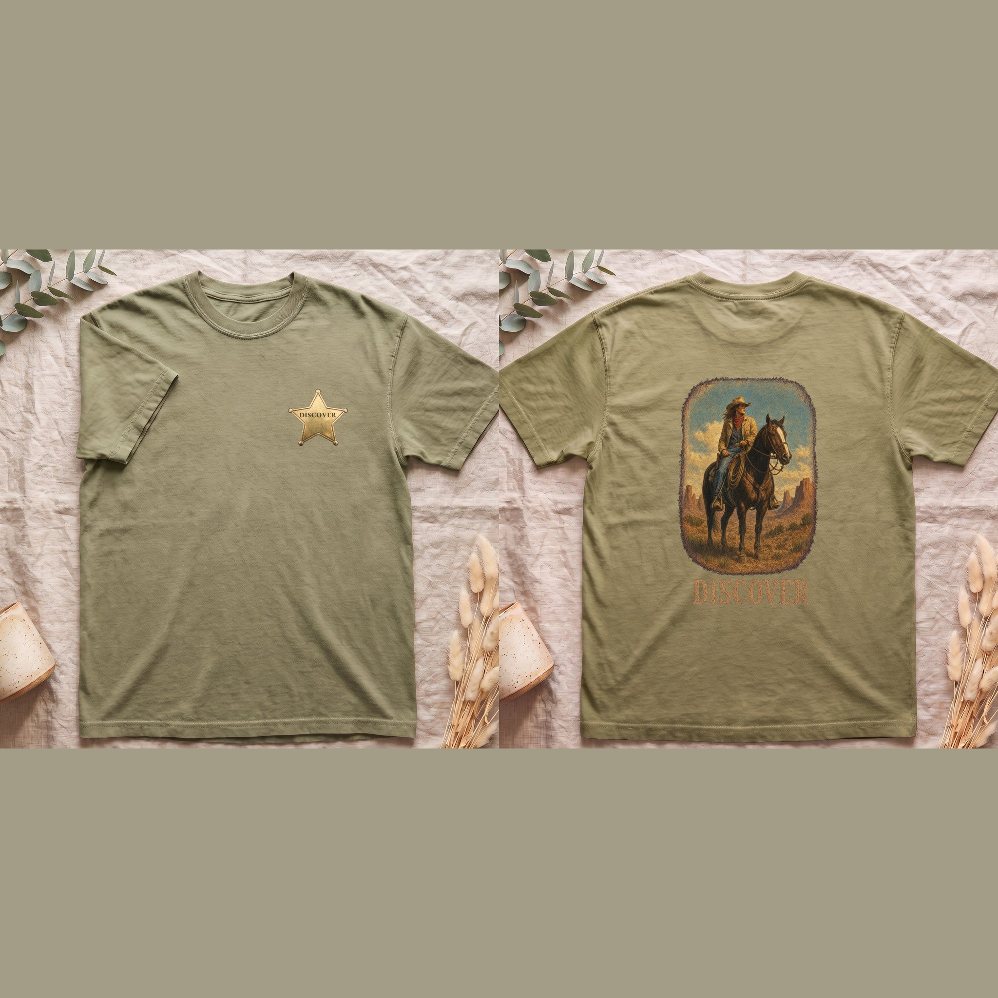 Discover Cowgirl Shirt, Vintage Western Horse Tee, Desert Rodeo Tee, Sheriff Star Cowgirl Gift
