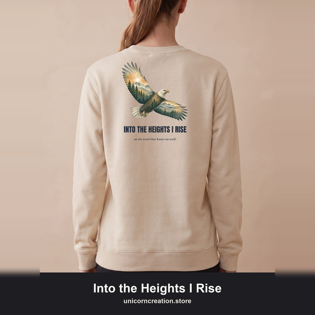 Into the Heights I Rise Shirt, Eagle Double Exposure Tee, Mountain Wilderness Adventure Gift, Woodland Nature Sweatshirt