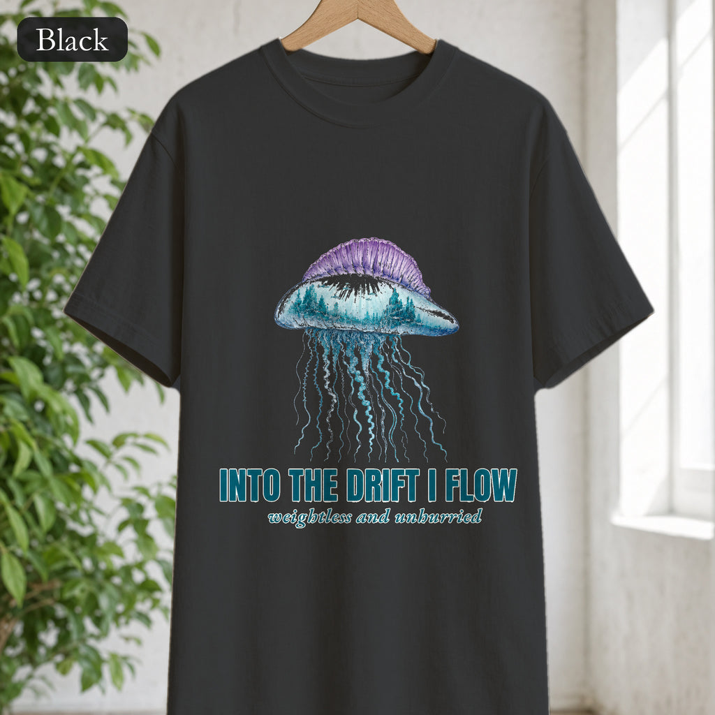 Into the Drift I Flow Shirt, Jellyfish Double Exposure Tee, Ocean Diver Sea Life Gift, Nautical Marine Sweatshirt
