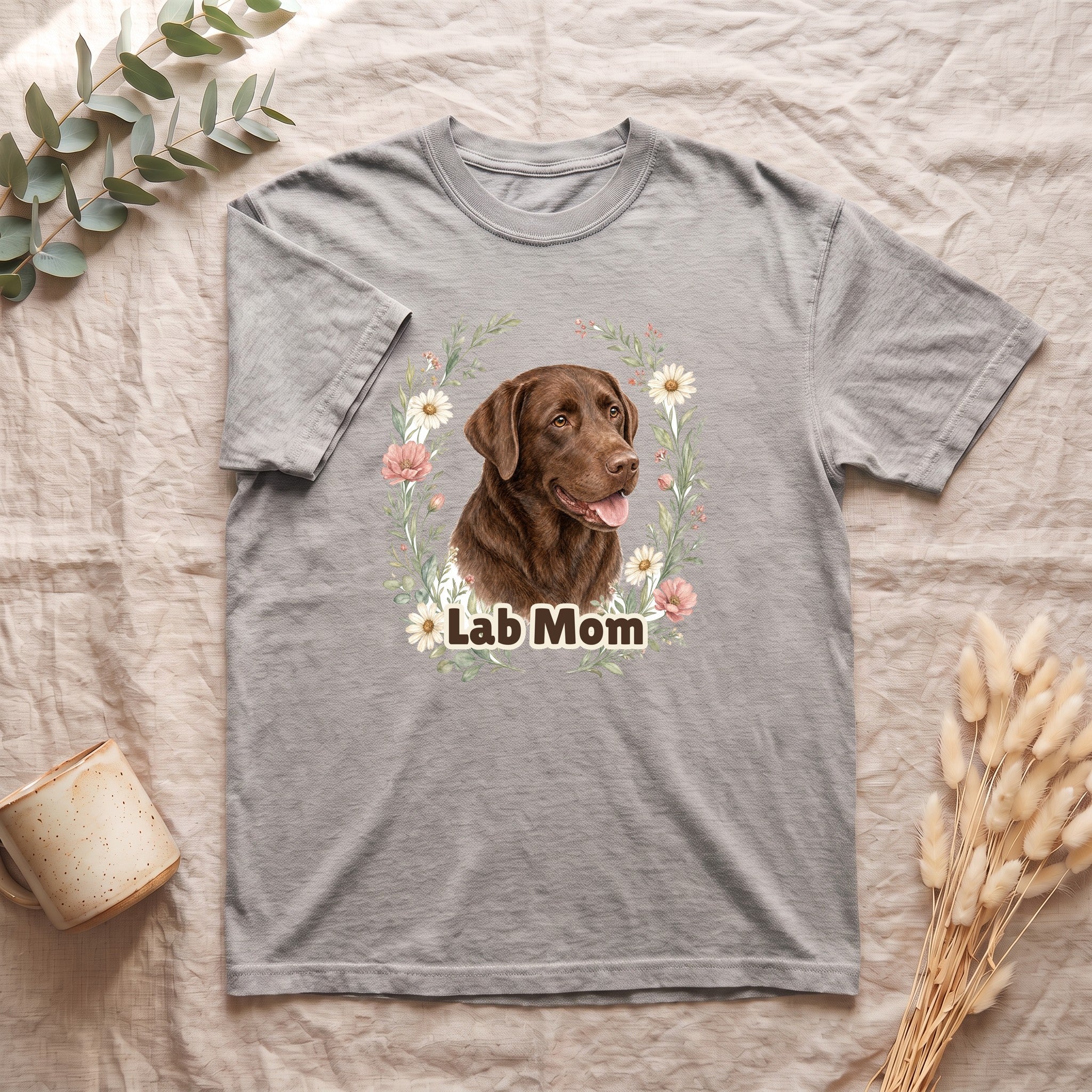 Chocolate Lab Mom Shirt, Labrador Mom Tee, Dog Mom Gift, Wildflower Dog Lover Sweatshirt, Cute Dog Owner Gift