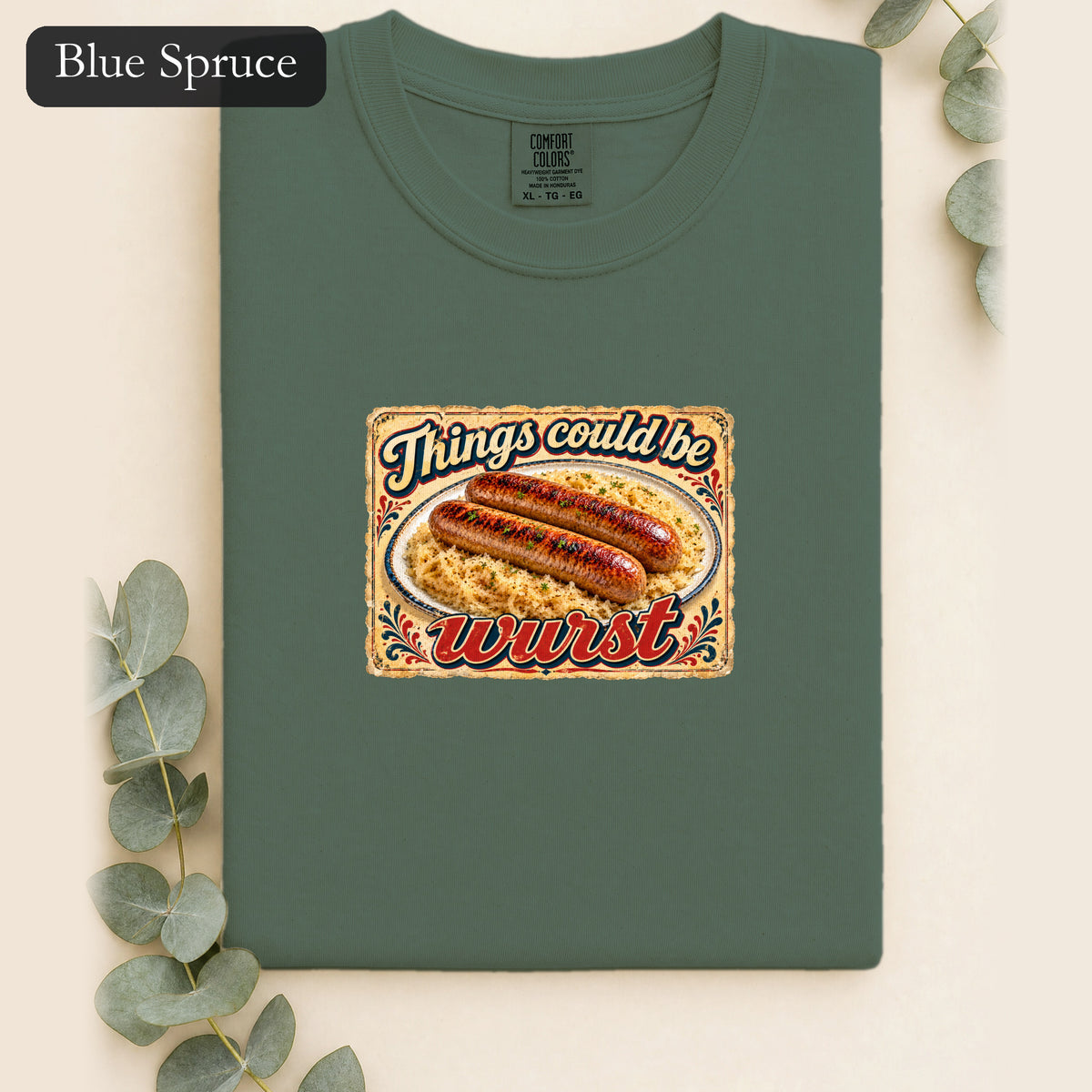 Things Could Be Wurst bratwurst illustration Shirt | vintage diner graphic