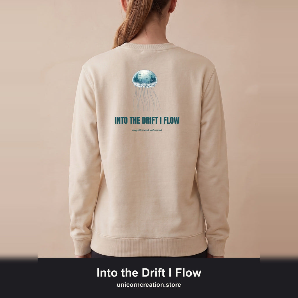 Into the Drift I Flow Shirt, Jellyfish Double Exposure Tee, Ocean Diver Sea Life Gift, Nautical Marine Sweatshirt