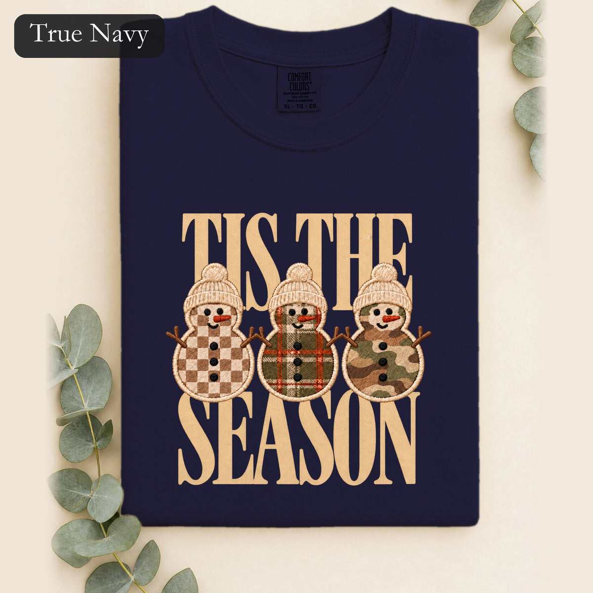 Plaid Snowmen Trio Shirt | Cozy Winter Snowman Design