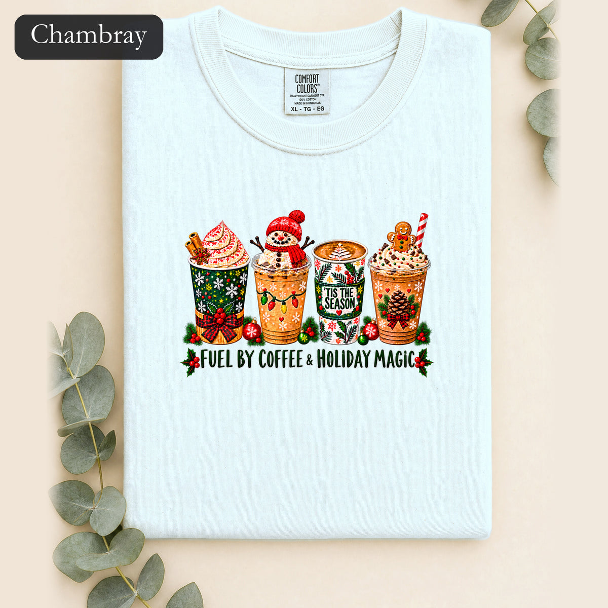Cozy Holiday Coffee Cocoa Graphic Shirt | Winter Drink Design