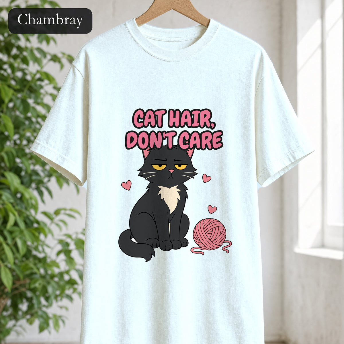 Cat Hair Don't Care Shirt, Funny Cat Mom Tee, Cat Lover Gift, Cat Owner Sweatshirt