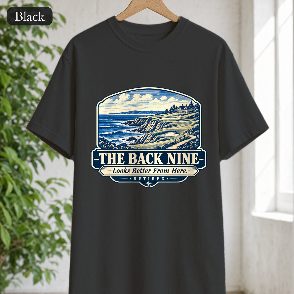 The Back Nine Shirt, Scenic Golf Coast Tee, Vintage Golf Course Graphic, Golfer Gift