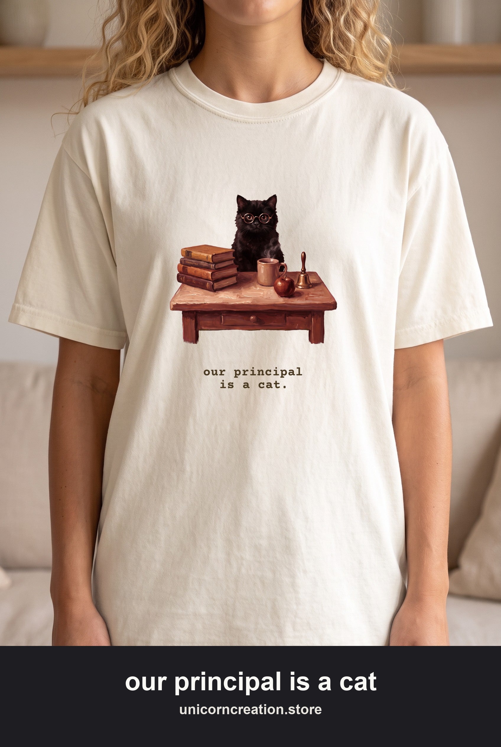 Our Principal Is A Cat Shirt, Funny Homeschool Mom Tee, Homeschool Family Cat Tee, Homeschool Gift