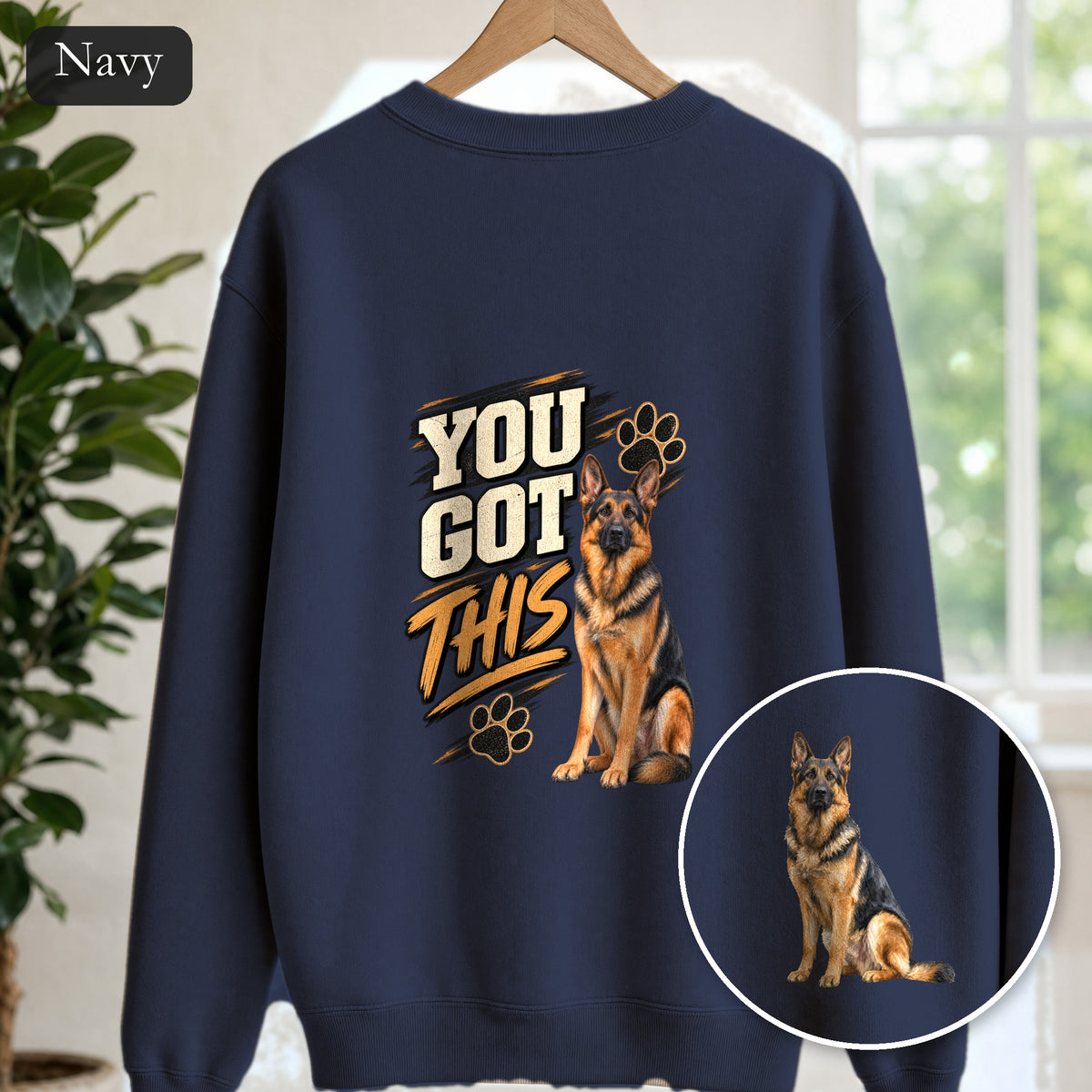 You Got This German Shepherd Shirt, GSD Dog Lover Motivational Tee, Encouragement Dog Mom Gift, Painterly Dog Sweatshirt
