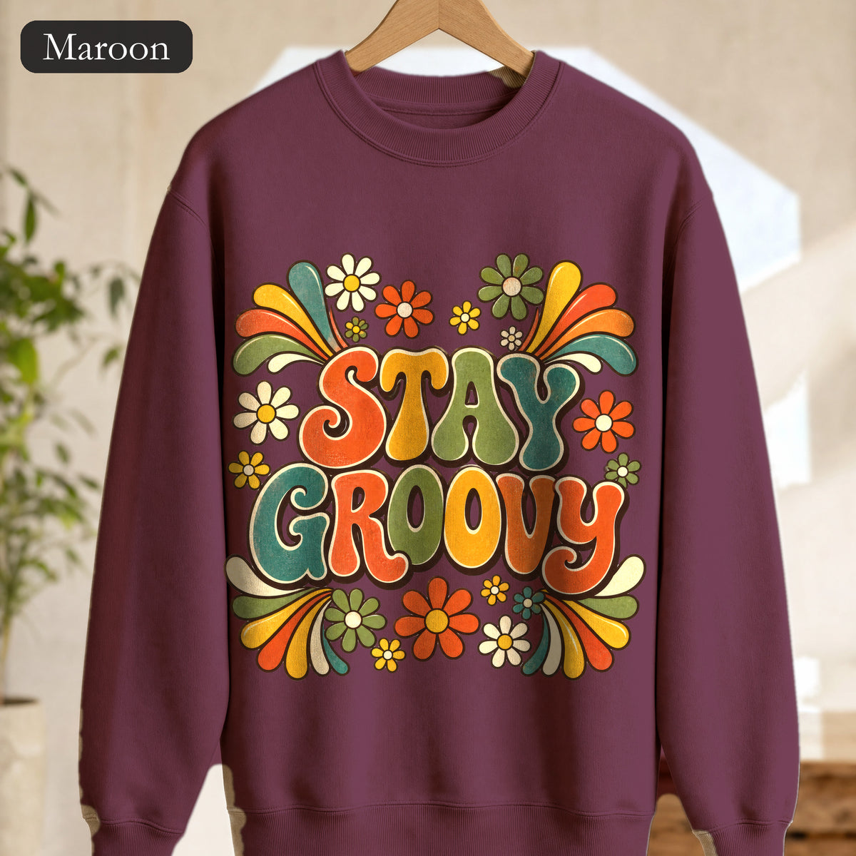 Stay Groovy Shirt, Retro 70s Tee, Groovy Aesthetic Gift, Positive Vibes Sweatshirt