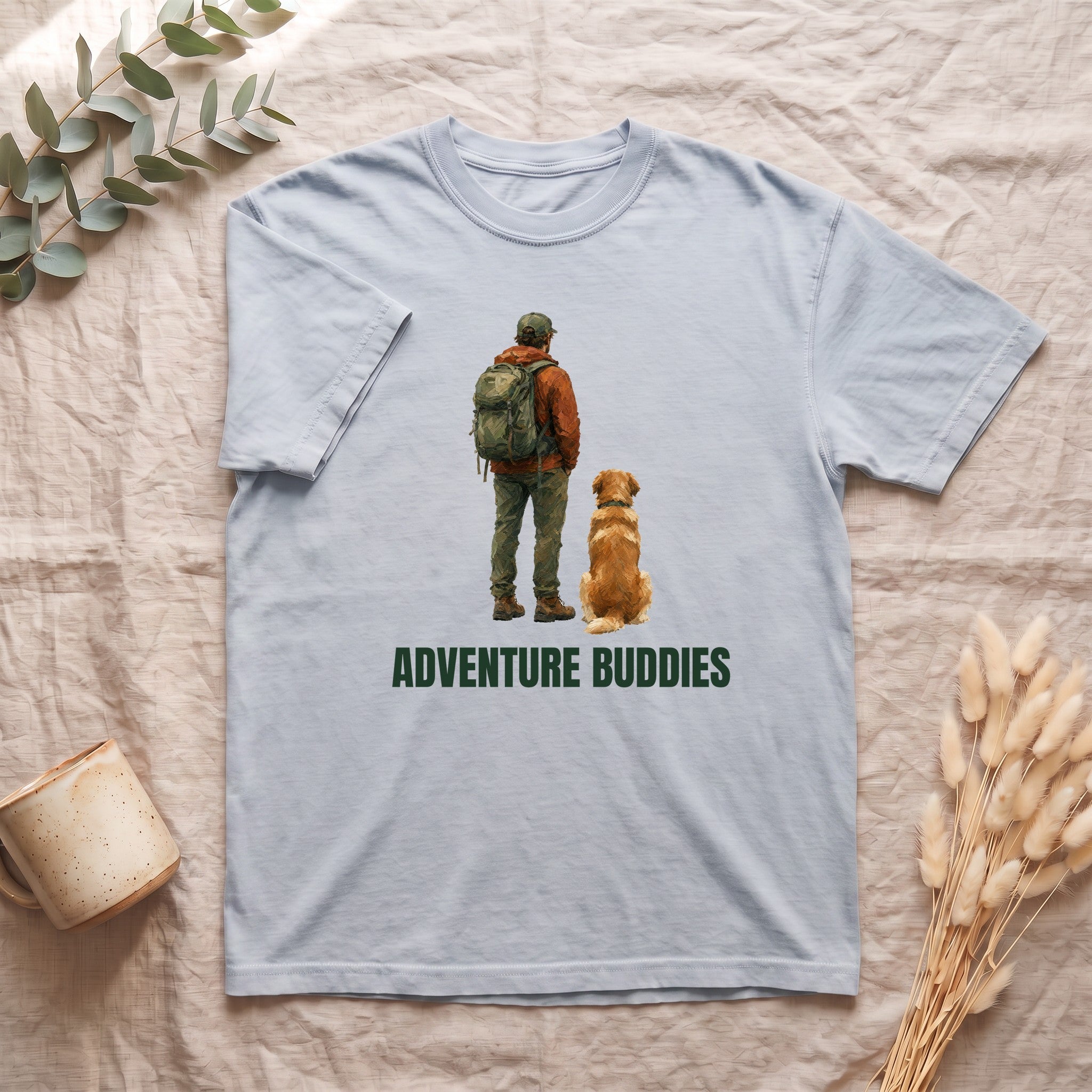 Adventure Buddies Shirt, Dog and Human Hiking Tee, Matching Dog Owner Gift, Painterly Outdoor Sweatshirt