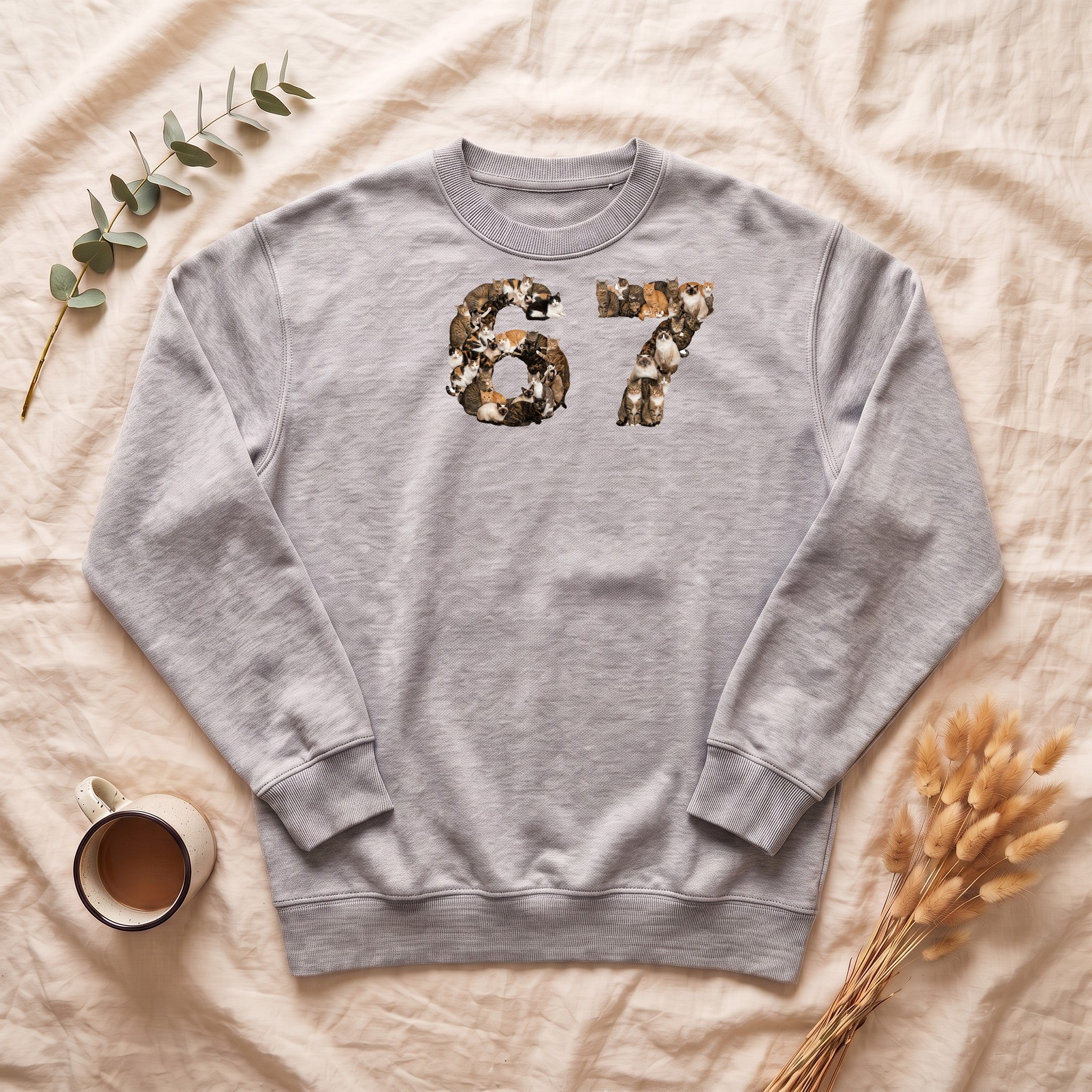 67 Cats Shirt, Funny 67 Meme Cat Tee, Trendy Cat Number Gift, Cat Lover Sweatshirt