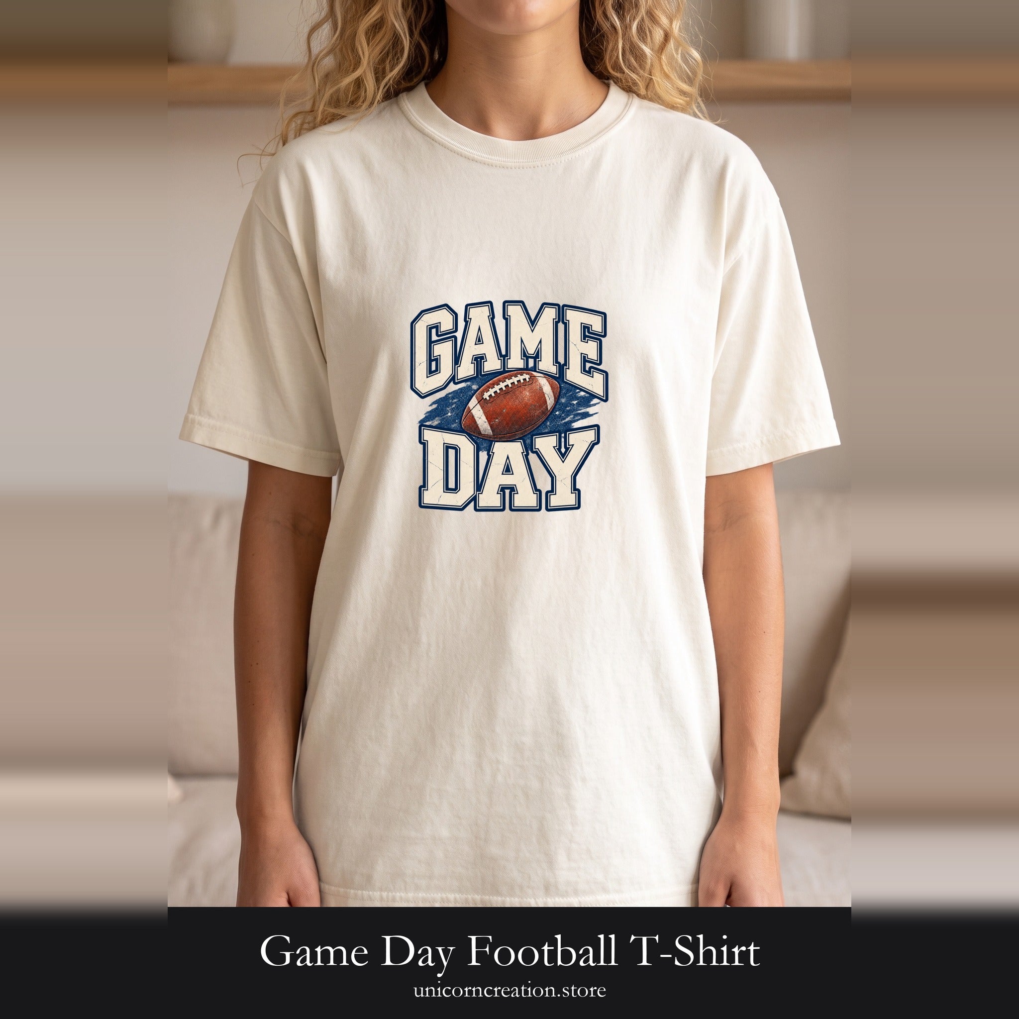 Game Day Football T-Shirt — Vintage Football Tee. Football Dad Shirt. Football Mom Shirt.