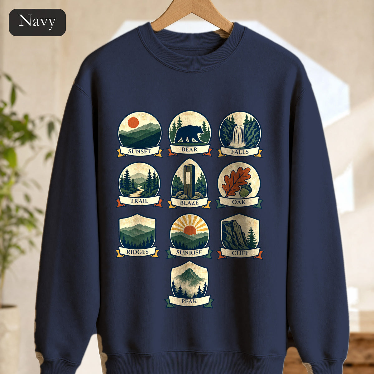 Appalachian Trail Shirt, Hiking Badge Tee, AT Thru Hiker Gift, Retro Adventure Nature Sweatshirt