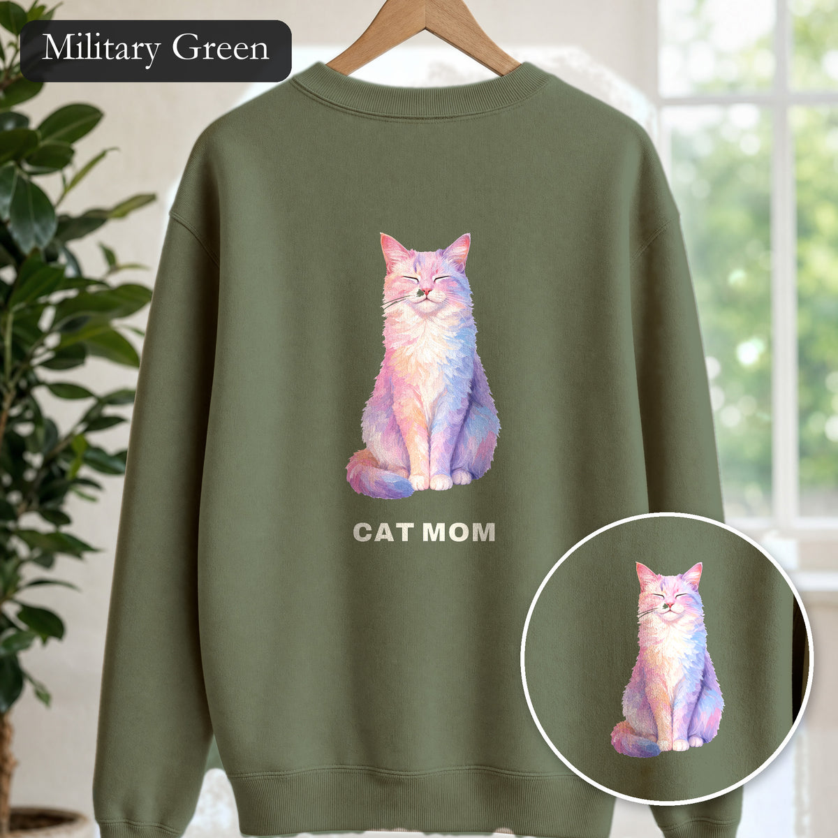 Cat Mom Shirt, Pastel Painterly Cat Tee, Cute Cat Lover Gift, Cat Owner Sweatshirt for Her