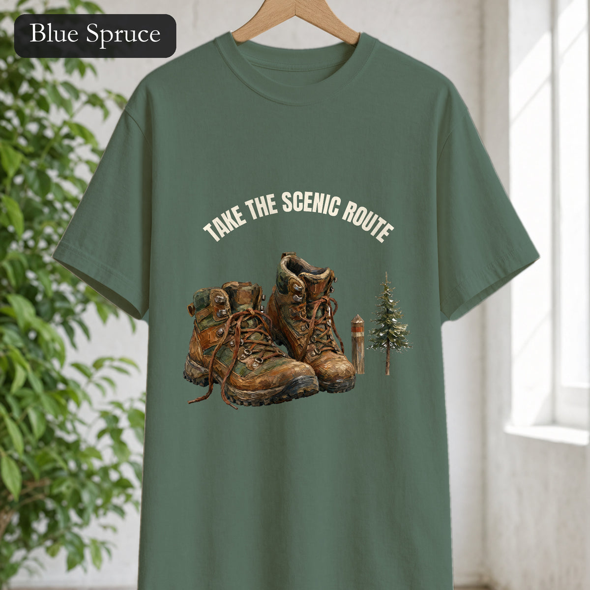 Take the Scenic Route Shirt, Hiking Trail Tee, Outdoor Adventure Nature Gift, Painterly Mountain Sweatshirt