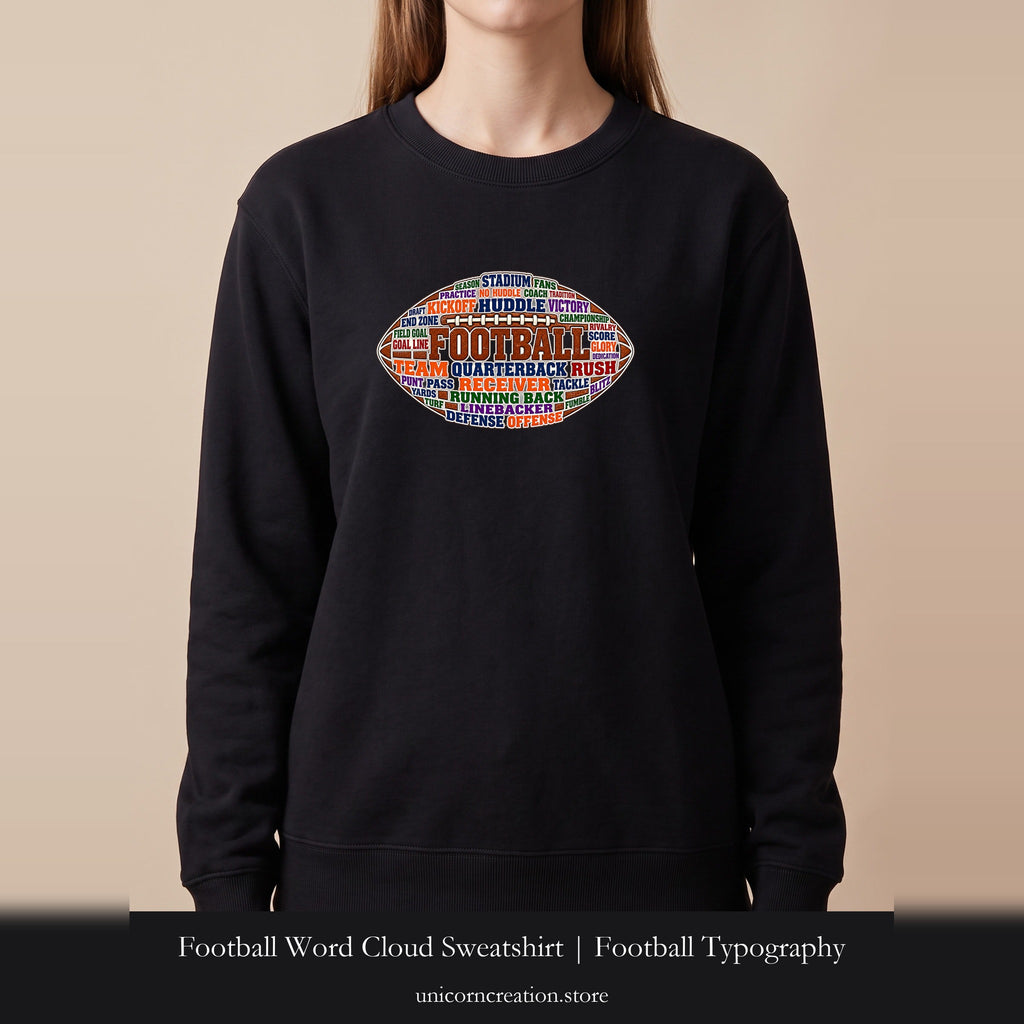 Football Word Cloud Sweatshirt | Football Typography Crewneck
