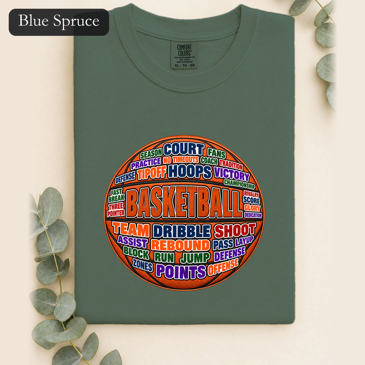 Basketball Word Art Shirt | Basketball Typography Tee