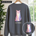 Cat Mom Shirt, Pastel Painterly Cat Tee, Cute Cat Lover Gift, Cat Owner Sweatshirt for Her