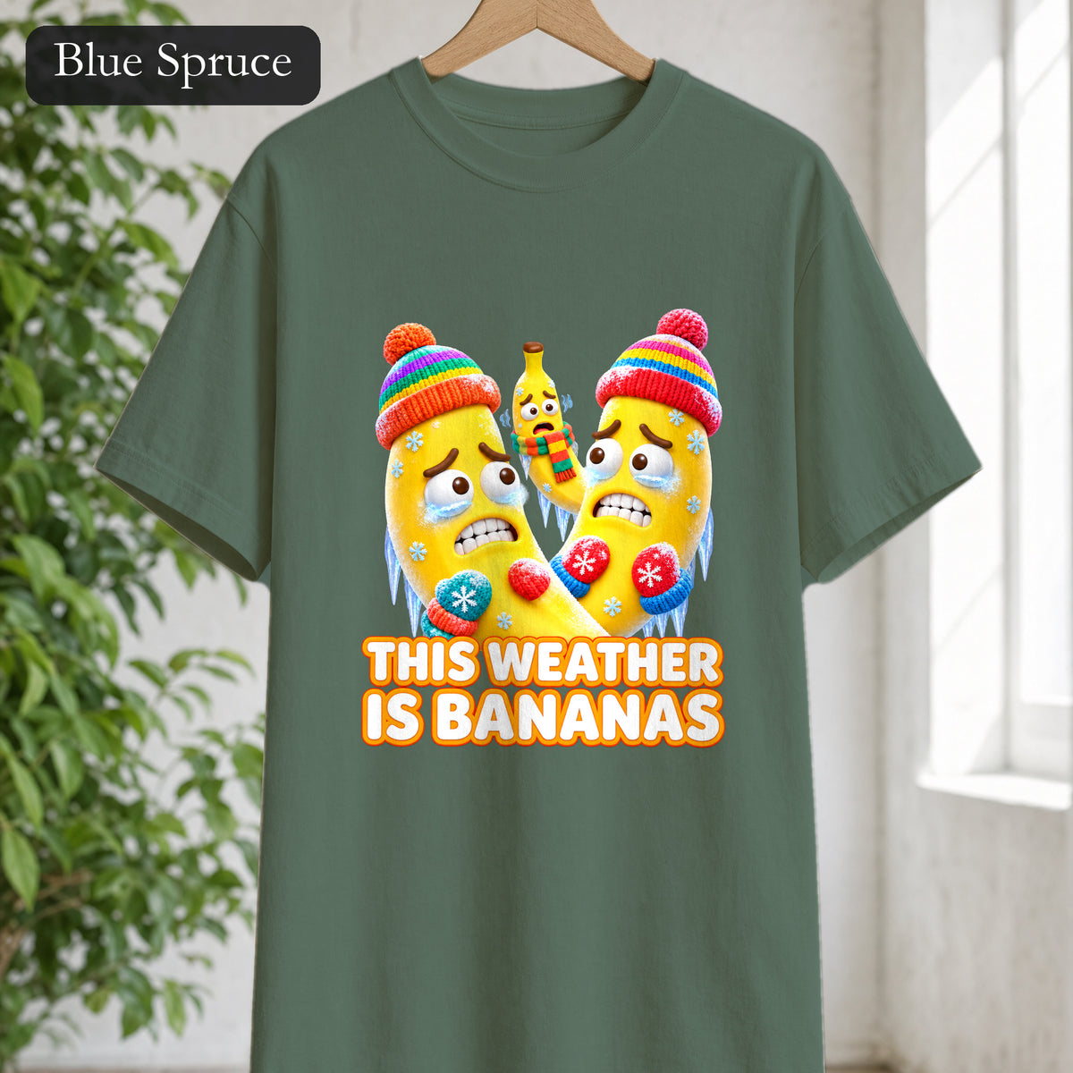 This Weather Is Bananas Shirt, Funny Freezing Banana Tee, Winter Fruit Pun Gift, Cold Weather Humor Sweatshirt