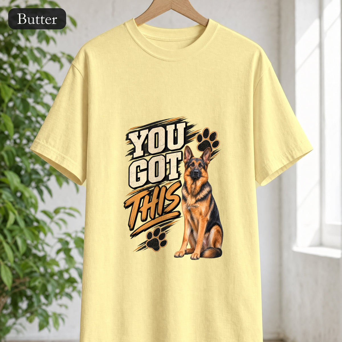 You Got This German Shepherd Shirt, GSD Dog Lover Motivational Tee, Encouragement Dog Mom Gift, Painterly Dog Shirt