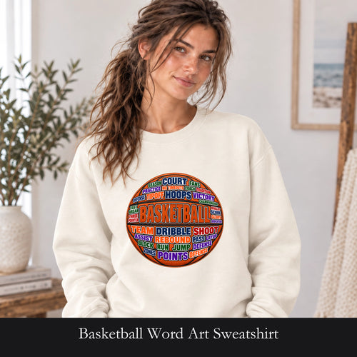 Basketball Word Art Sweatshirt | Basketball Typography Crewneck