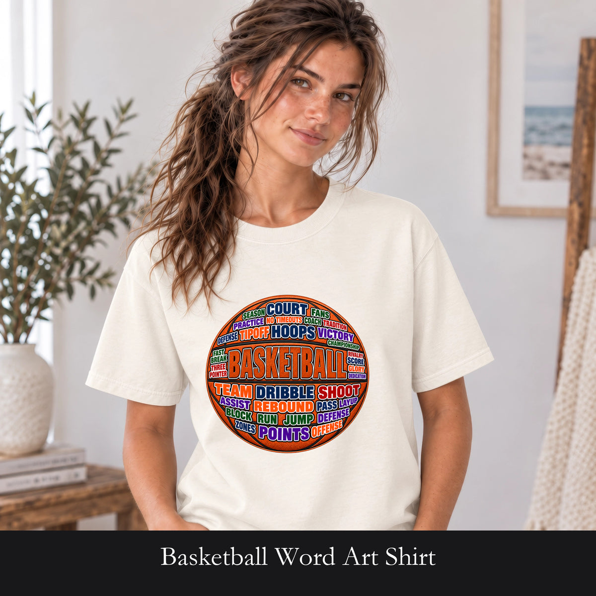 Basketball Word Art Shirt | Basketball Typography Tee