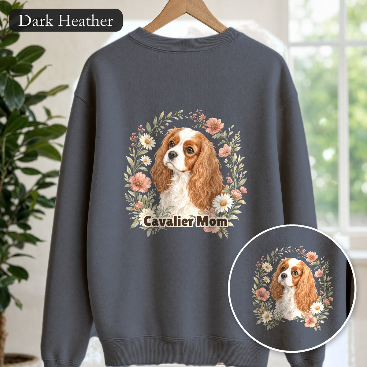 Cavalier Mom Shirt, Cavalier King Charles Spaniel Tee, Dog Mom Gift, Wildflower Dog Lover Sweatshirt