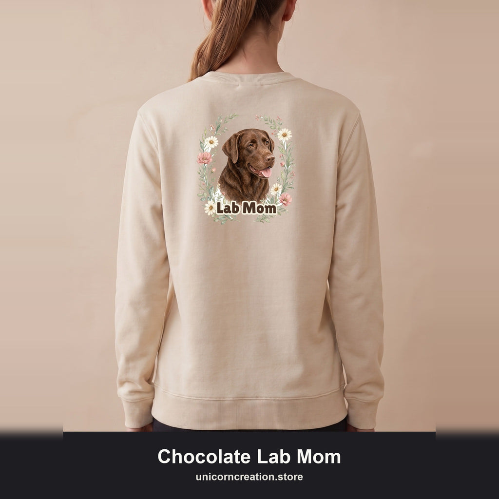 Chocolate Lab Mom Shirt, Labrador Mom Tee, Dog Mom Gift, Wildflower Dog Lover Sweatshirt, Cute Dog Owner Gift