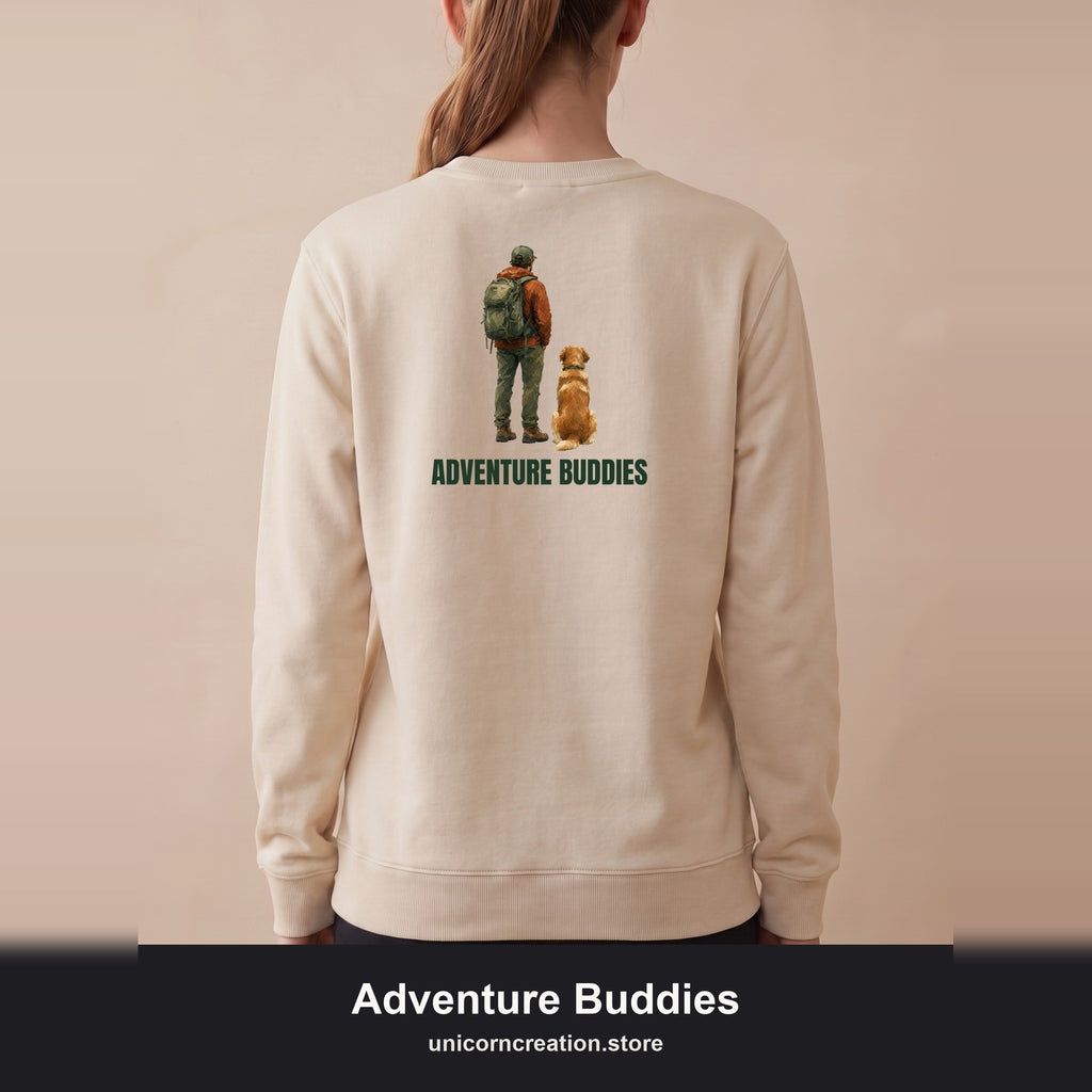 Adventure Buddies Shirt, Dog and Human Hiking Tee, Matching Dog Owner Gift, Painterly Outdoor Sweatshirt