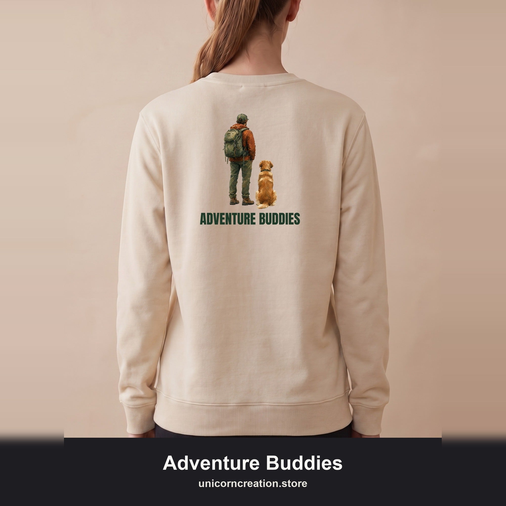 Adventure Buddies Shirt, Dog and Human Hiking Tee, Matching Dog Owner Gift, Painterly Outdoor Sweatshirt
