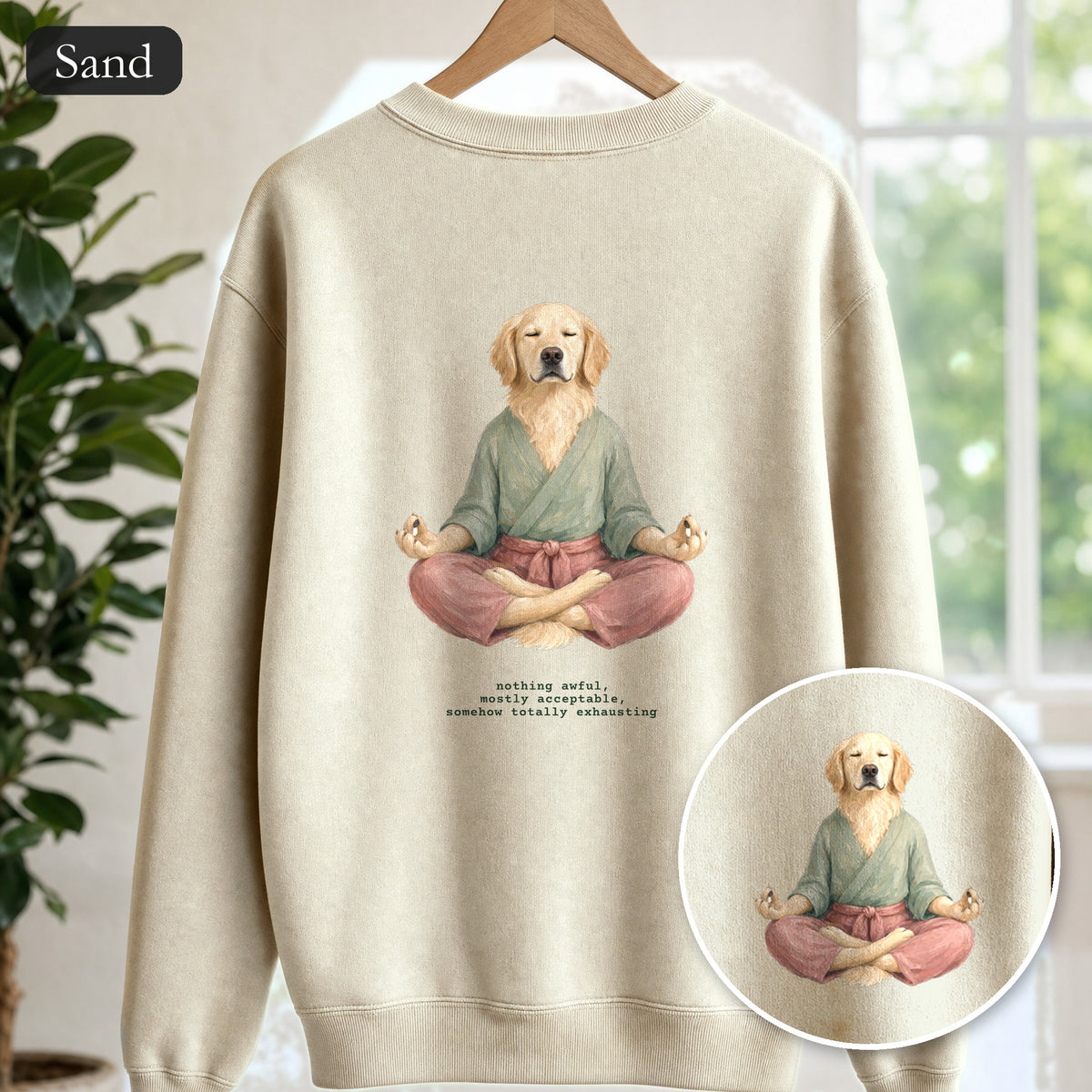 Yoga Dog Shirt, Namaste Zen Dog Tee, Funny Meditation Dog Mom Gift, Painterly Dog Lover Sweatshirt