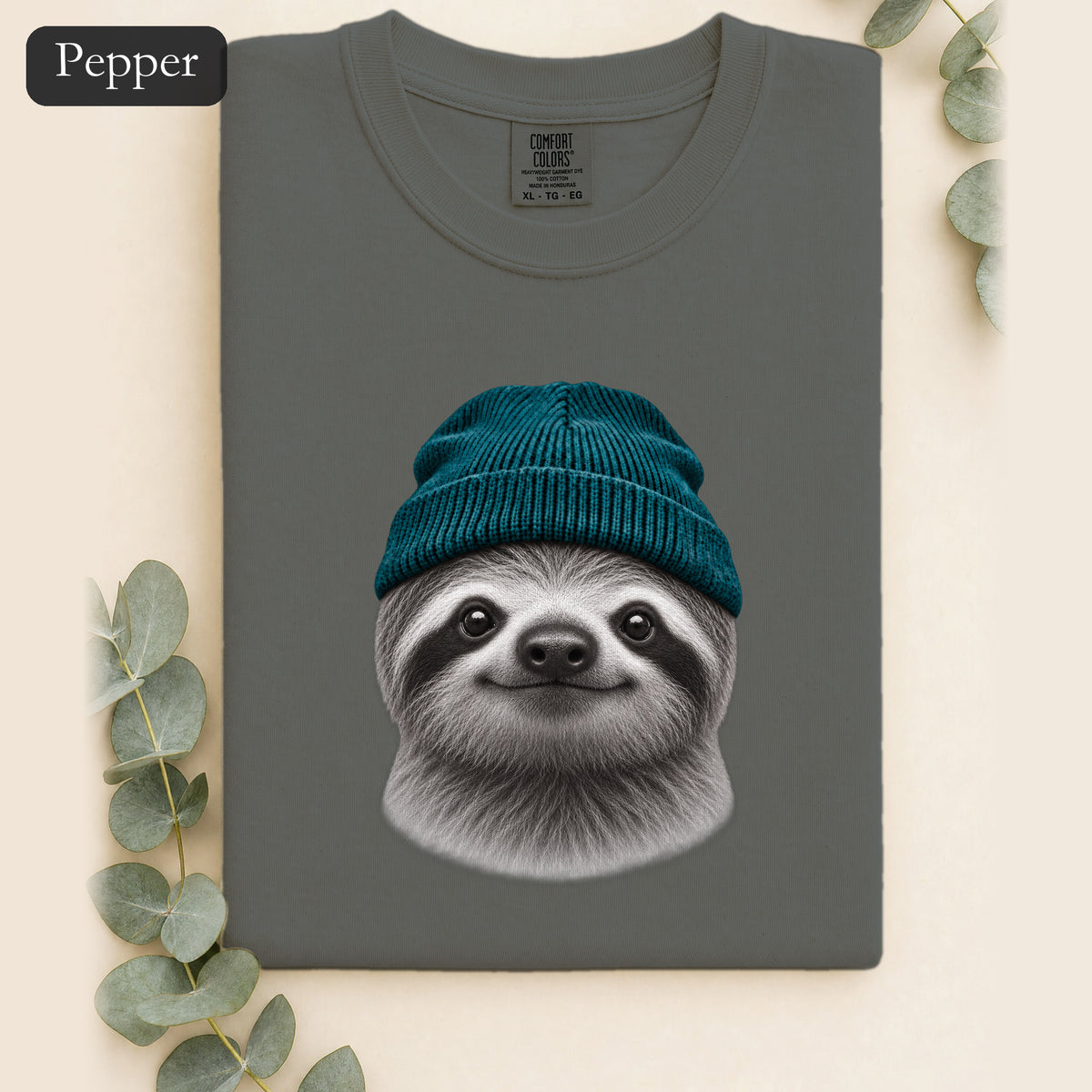 Sloth Wearing Knit Beanie | Cozy Winter Animal Tee
