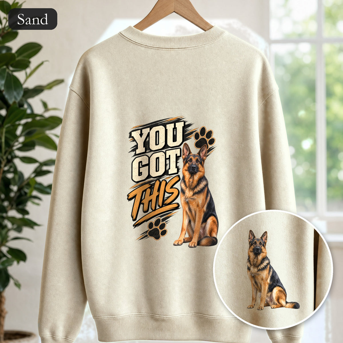 You Got This German Shepherd Shirt, GSD Dog Lover Motivational Tee, Encouragement Dog Mom Gift, Painterly Dog Sweatshirt