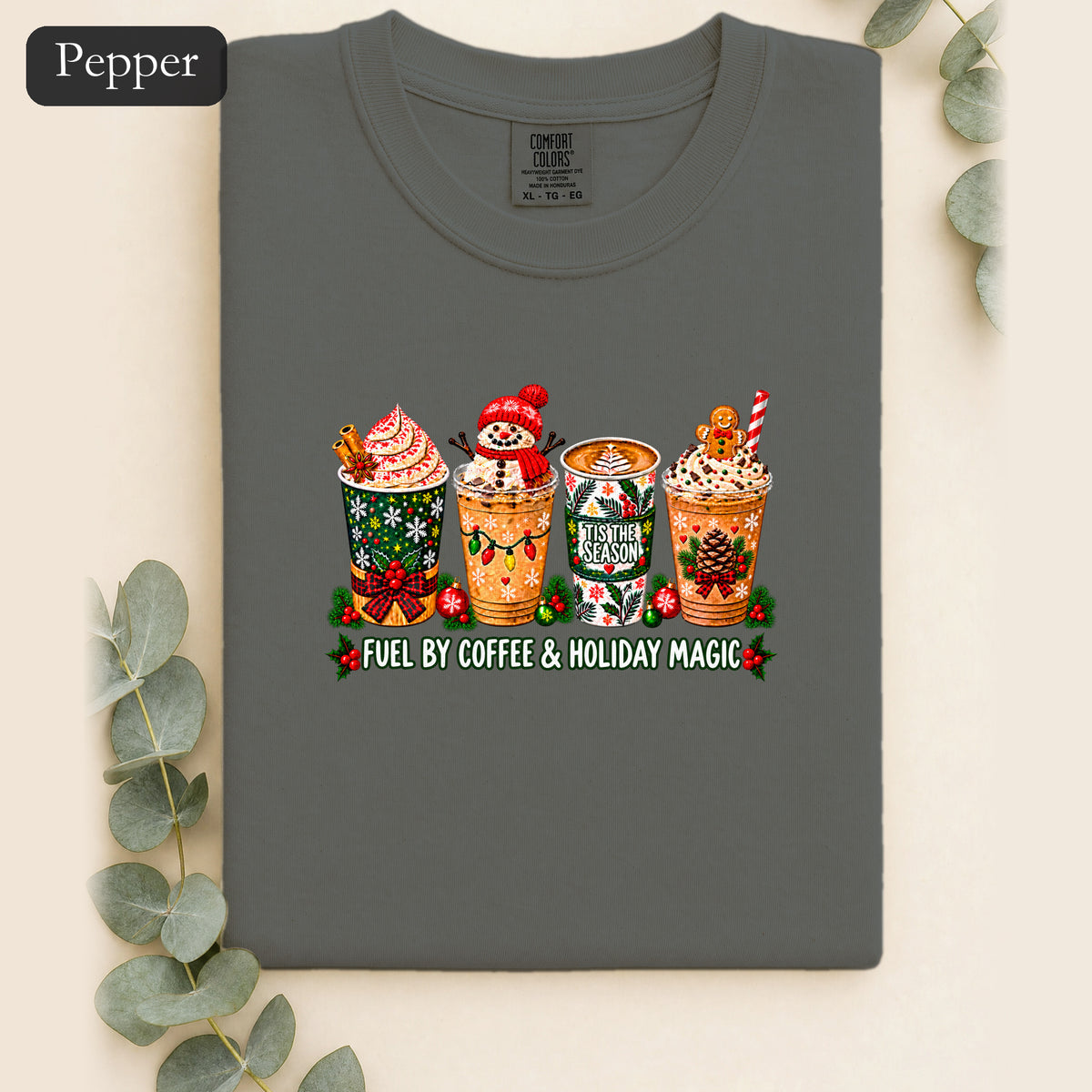 Cozy Holiday Coffee Cocoa Graphic Shirt | Winter Drink Design