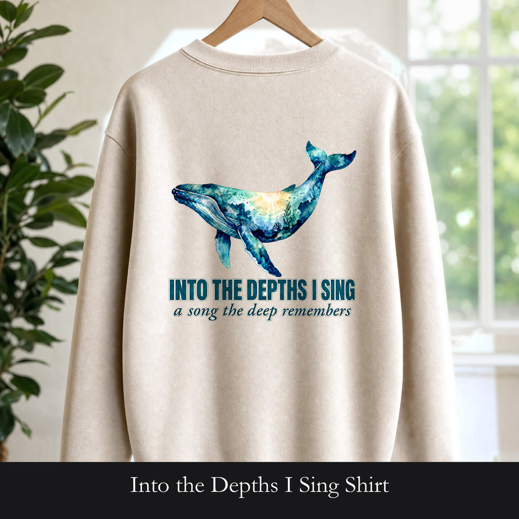 Into the Depths I Sing Shirt, Humpback Whale Double Exposure Tee, Ocean Lover Marine Life Gift, Nautical Sweatshirt
