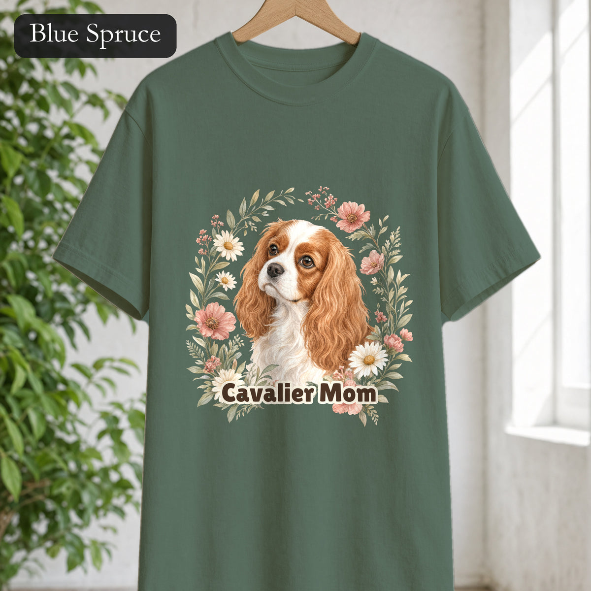 Cavalier Mom Shirt, Cavalier King Charles Spaniel Tee, Dog Mom Gift, Wildflower Dog Lover Sweatshirt