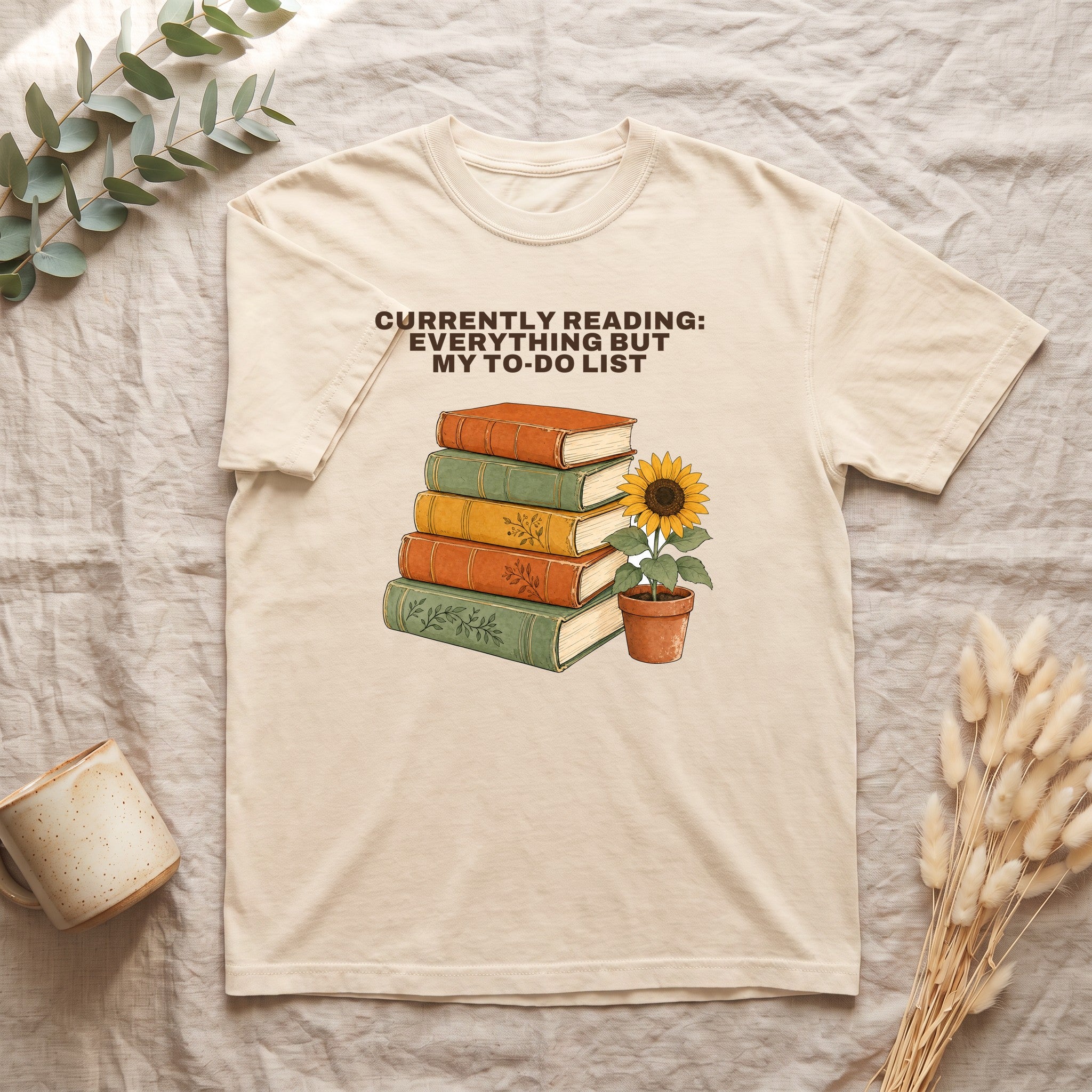 Currently Reading Everything But My To-Do List Shirt, Funny Bookish Tee, Book Lover Reader Gift