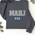 MAHJ Game Night Club Faux Embroidery Graphic Sweatshirt | Mahjong Sweatshirt