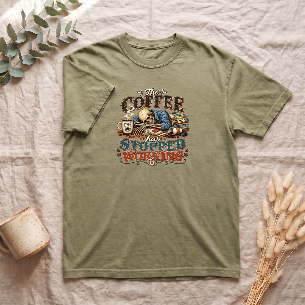The Coffee Has Stopped Working Shirt | Sleeping Skull Coffee Design