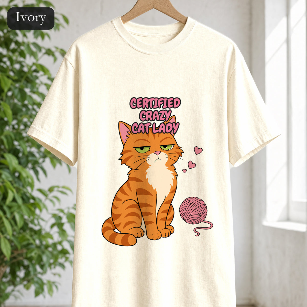 Certified Crazy Cat Lady Shirt, Orange Cat Mom Tee, Ginger Cat Lover Gift, Funny Cat Owner Sweatshirt