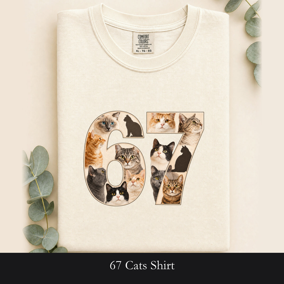 67 Cats Shirt, Funny 67 Meme Cat Tee, Trendy Cat Number Gift, Cat Lover Sweatshirt